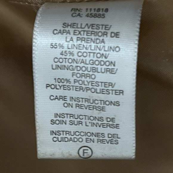 Michael Kors Plus Metallic Gold Linen Blend 3/4 Sleeve Cropped Cape Jacket 3X - Picture 6 of 6